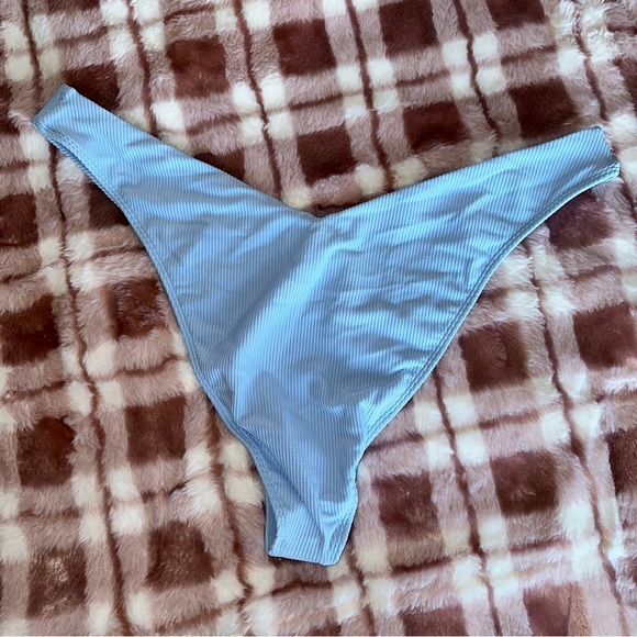 NWT Swimsuits for All Light Blue Ribbed Bikini Bottom | 1X - Picture 3 of 3